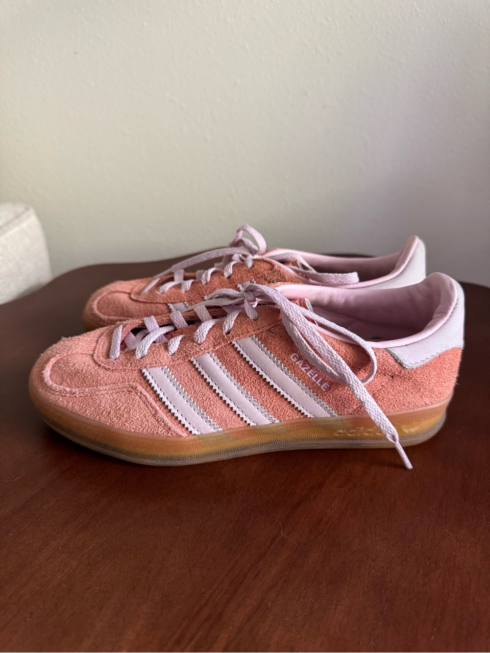 adidas Gazelle Suede Sneakers in Coral Pink